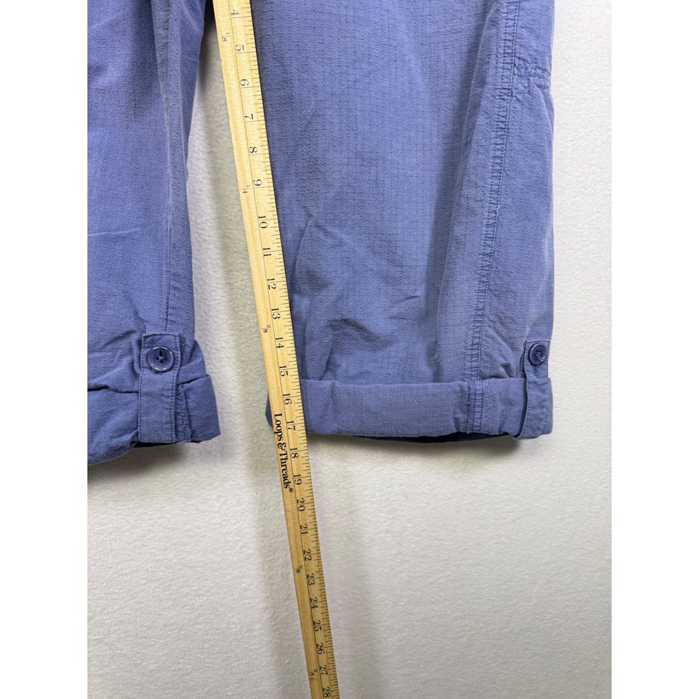 Sport Collection Women's Blue Herringbone Capris Size 10 Roll Tab Hem - Picture 7 of 9